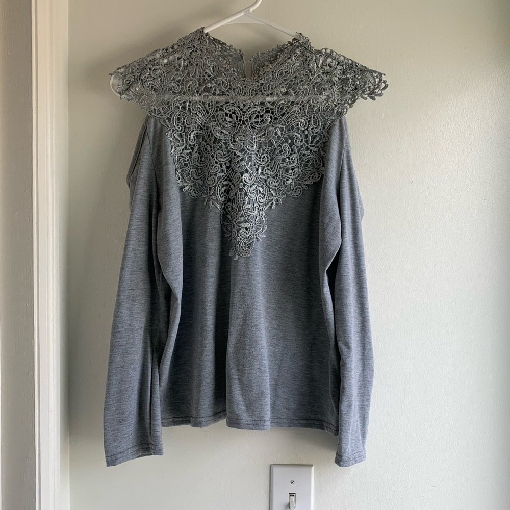 Beautiful cold shoulder high neck long sleeve top